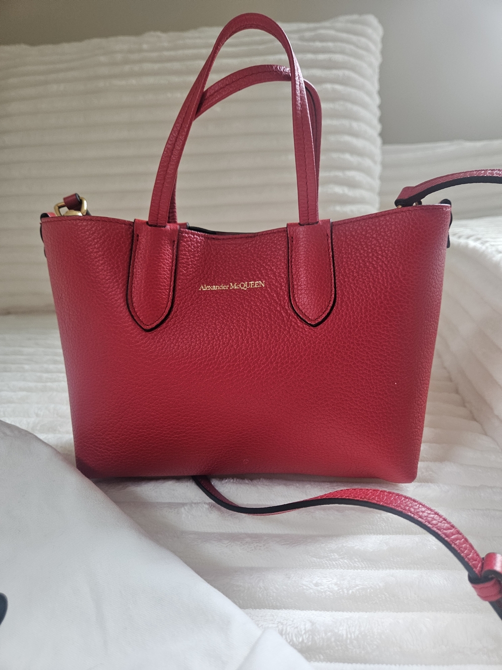 Alexander McQUEEN Red Leather Top-Handle Tote